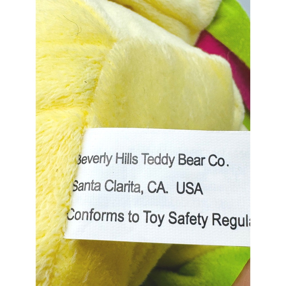 Beverly Hills Teddy Bear Co Cow Plush Rattle Yellow Blue Gingham Stuffed Animal - Picture 7 of 8